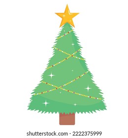 christmas tree vector image
green with balls of different colors on a white background
