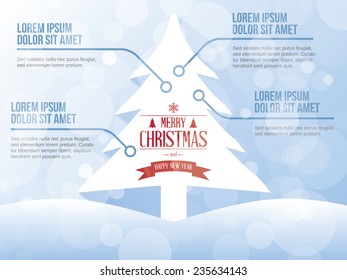 Christmas Tree vector infographic illustration, concept