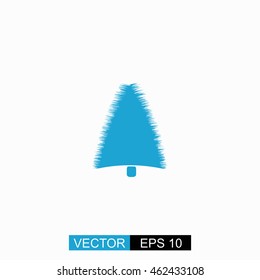 Christmas tree vector. Isolated blue icon on white background.