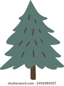 Christmas tree vector	isolated flat clipart