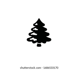 Christmas tree vector isolated icon illustration. Evergreen tree Illustration