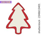 A Christmas Tree Vector isolated on white background in a minimal xmas concept