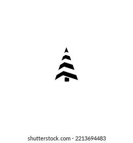 Vector de árbol de Navidad aislado en fondo blanco. Logo mínimo de formas geométricas de árbol, emblema de silhuette, ilustración.