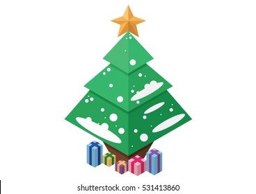Christmas Tree In Vector (Isometric 7)