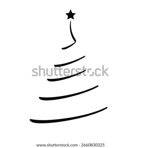Christmas Tree Vector Line Art