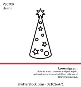 Christmas tree vector line icon.