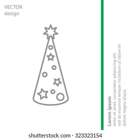 Christmas tree vector line icon.