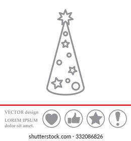 Christmas tree vector line icon.