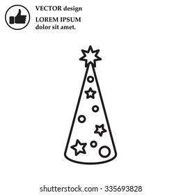 Christmas tree vector line icon.