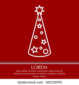 Christmas tree vector line icon.