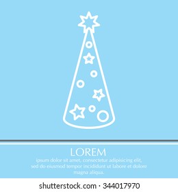 Christmas tree vector line icon.