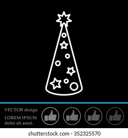 Christmas tree vector line icon.