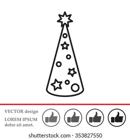 Christmas tree vector line icon.