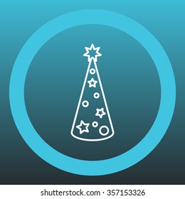 Christmas tree vector line icon.