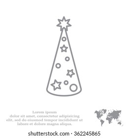 Christmas tree vector line icon.