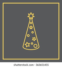 Christmas tree vector line icon.