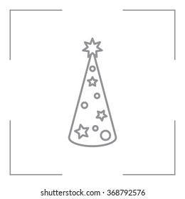 Christmas tree vector line icon.