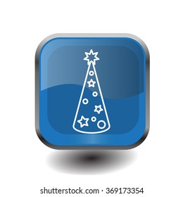 Christmas tree vector line icon.