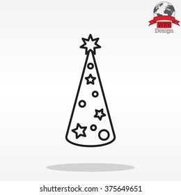Christmas tree vector line icon.