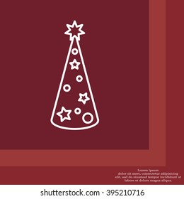 Christmas tree vector line icon.