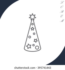 Christmas tree vector line icon.