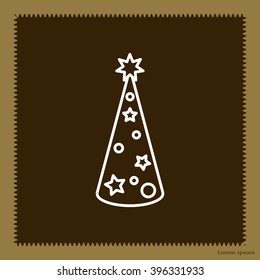 Christmas tree vector line icon.