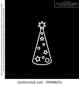 Christmas tree vector line icon.