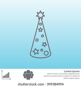 Christmas tree vector line icon.