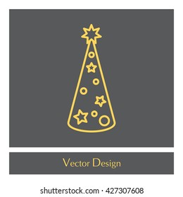 Christmas tree vector line icon.