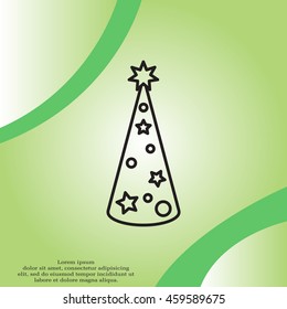 Christmas tree vector line icon.