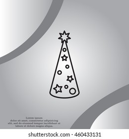 Christmas tree vector line icon.