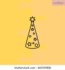 Christmas tree vector line icon.