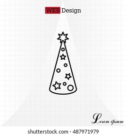 Christmas tree vector line icon.
