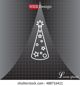 Christmas tree vector line icon.