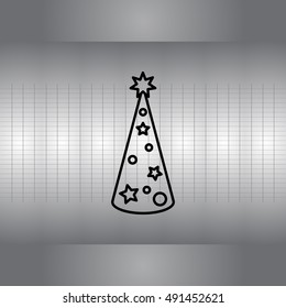 Christmas tree vector line icon.