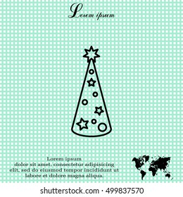 Christmas tree vector line icon.