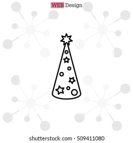 Christmas tree vector line icon.