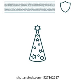 Christmas tree vector line icon.