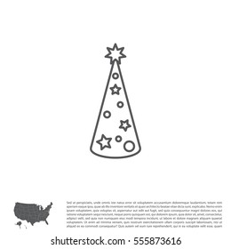 Christmas tree vector line icon.