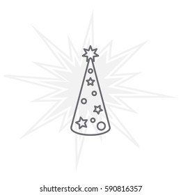 Christmas tree vector line icon.