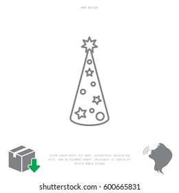 Christmas tree vector line icon.