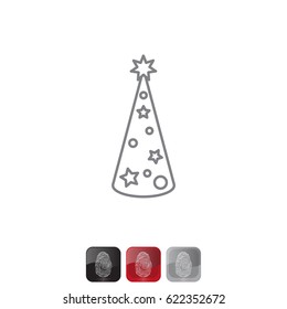 Christmas tree vector line icon.