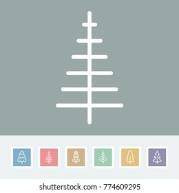 Christmas tree vector line icons. Pine tree and fur symbol.
