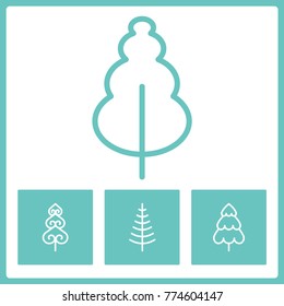 Christmas tree vector line objects. For holiday and party.