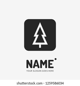 Christmas tree. Vector logo design. Business concept icon.