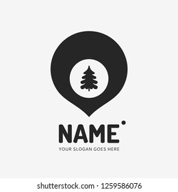Christmas tree. Vector logo design. Business concept icon.