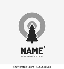 Christmas tree. Vector logo design. Business concept icon.