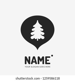 Christmas tree. Vector logo design. Business concept icon.
