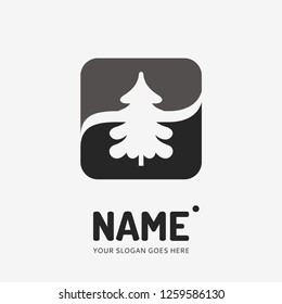 Christmas tree. Vector logo design. Business concept icon.