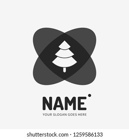 Christmas tree. Vector logo design. Business concept icon.
